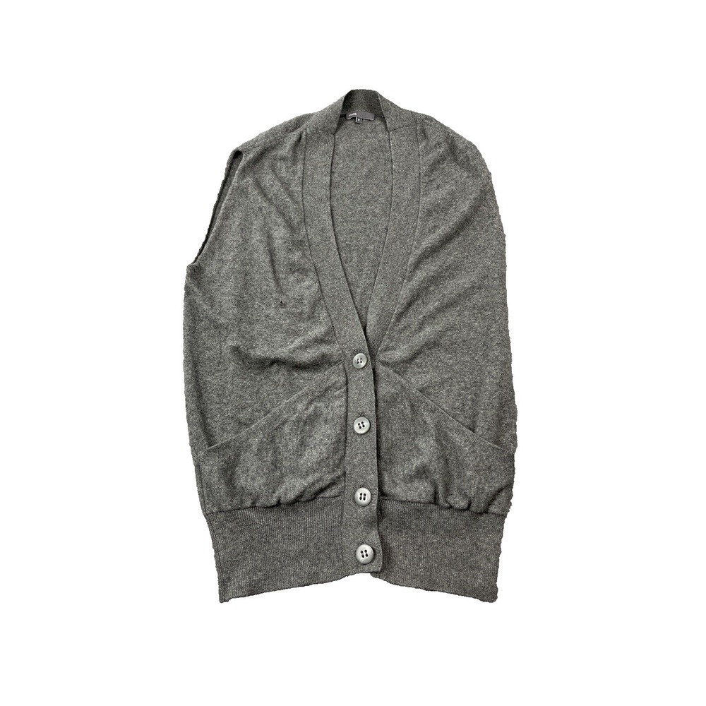 Vince Cashmere Sweater Vest Women's Small Gray Soft Oversized Holes